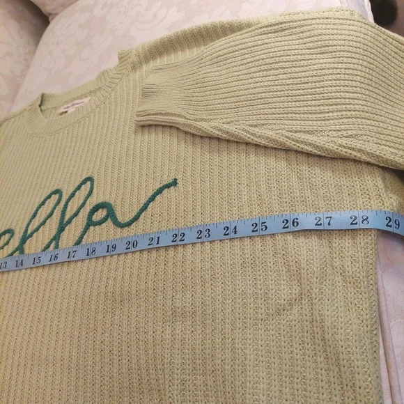 NEW!‎  Indigo Threads Wms "Bella" Sweater Lime Green/Dark Green Embroidery Sz 1X - Picture 6 of 12